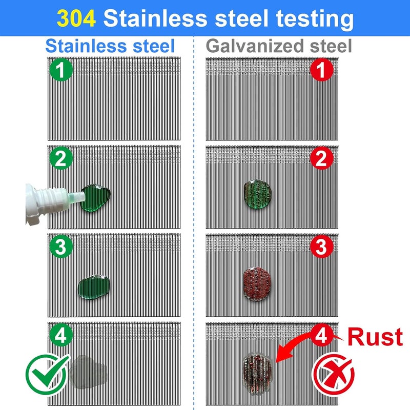 SimCos 16 Gauge 304 Stainless Steel Straight Finish Nails, Assorted Size Project Pack for Pneumatic, Electric Finish Nailer or Nail Gun (2-1/2") - Image 4